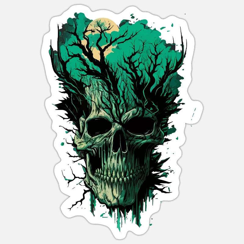 Forêt de crânes - Sticker taille S (10 x 10 cm) - blanc mat