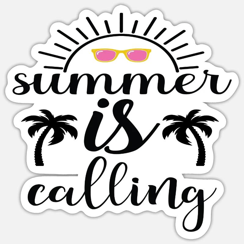 Summer is Calling - Sticker size S (10 x 10 cm) - white matte