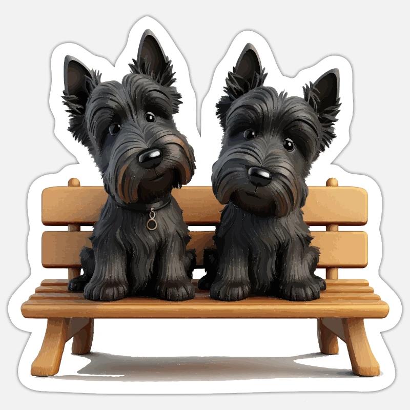 Scottish Terrier Geschenk - Sticker Größe S (10 x 10 cm) - Mattweiß