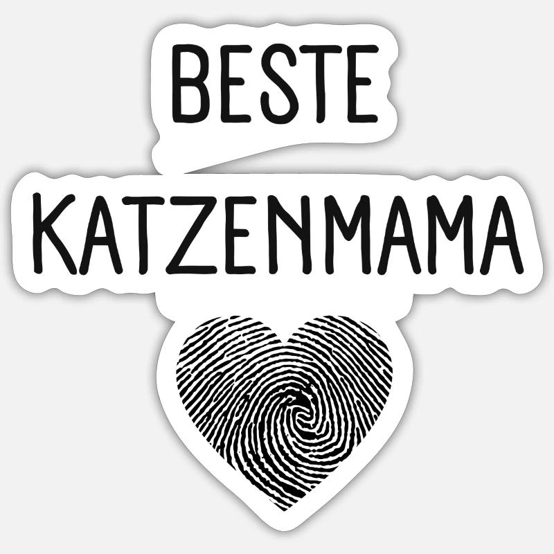 Beste Katzen Mama - Katzenmama Muttertagsgeschenk - Sticker Größe S (10 x 10 cm) - Mattweiß