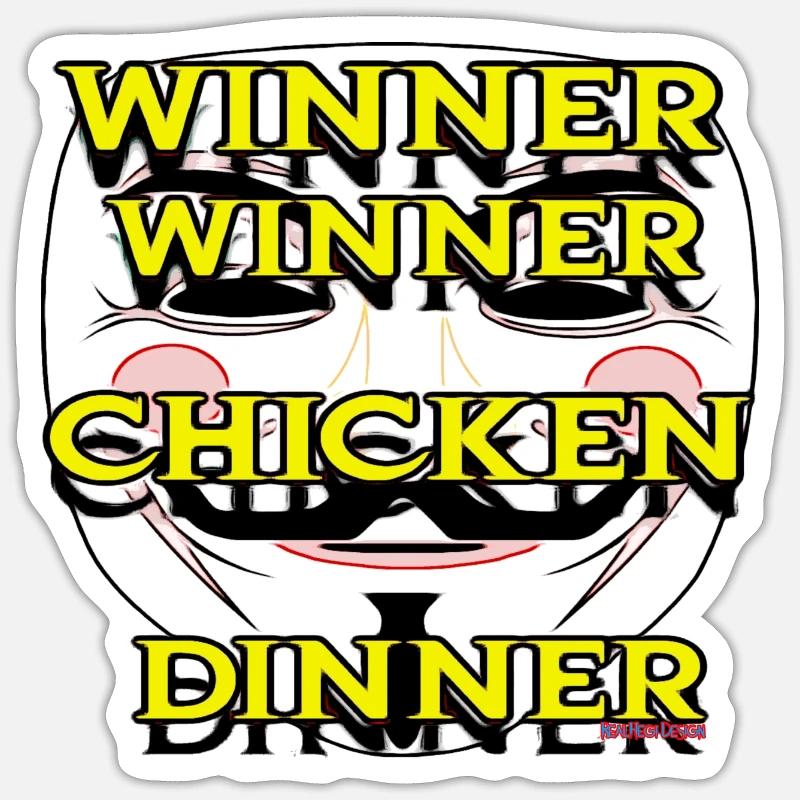 CickenDinnerWinner - Sticker size S (10 x 10 cm) - white matte