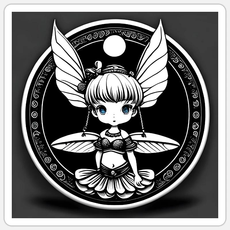 Petite Fée Fée - Sticker taille S (10 x 10 cm) - blanc mat