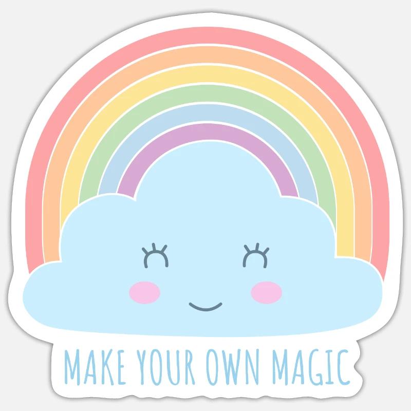 Make your own magic - Sticker Größe S (10 x 10 cm) - Mattweiß