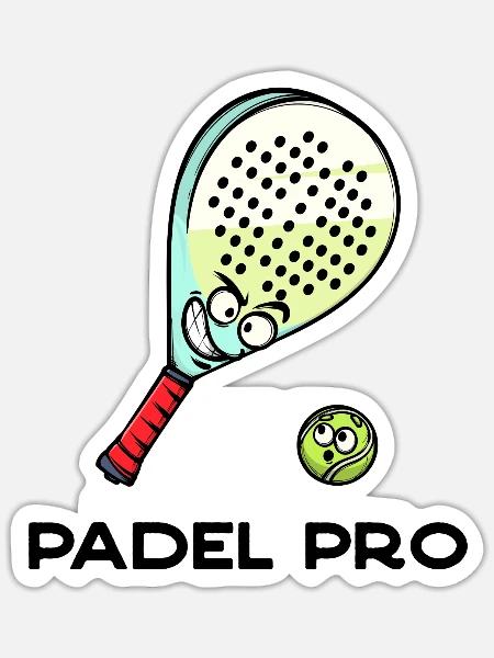 Rückschlag Statement Schläger Ball Statement Padel - Sticker Größe S (10 x 10 cm) - Mattweiß