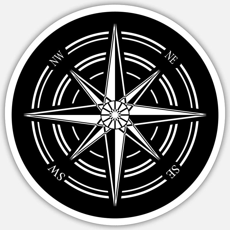 compass Sticker size S (10 x 10 cm)