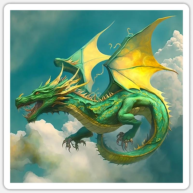 Mike FOX Drache1a - Sticker Größe S (10 x 10 cm) - Mattweiß