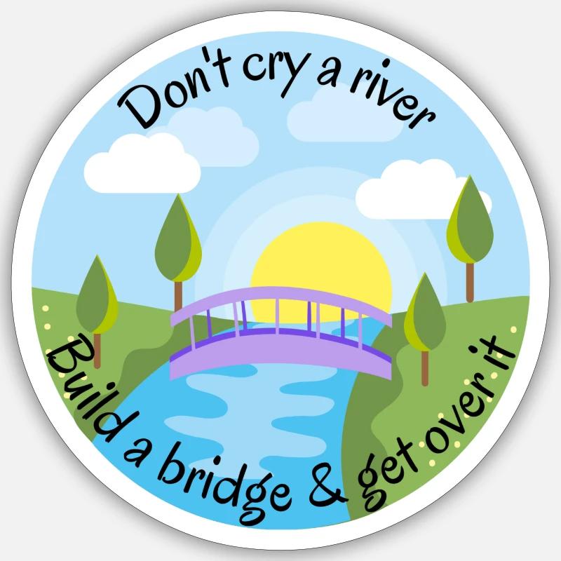 Don't Cry a River - Sticker size S (10 x 10 cm) - white matte