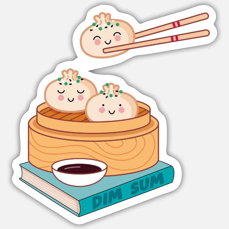 Dim sum - Sticker size S (10 x 10 cm) - white matte