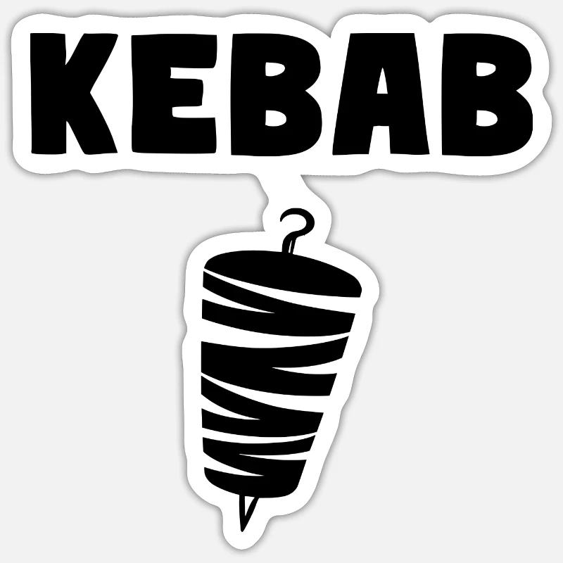 Kebab Grill Pide Kebab - Sticker taille S (10 x 10 cm) - blanc mat