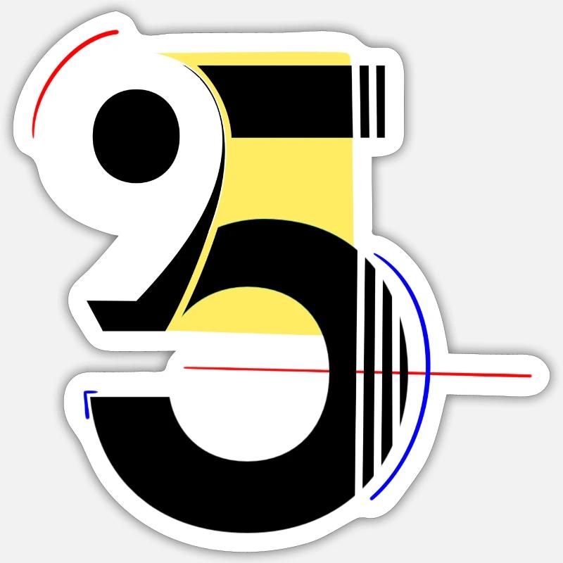 95 - Sticker Größe S (10 x 10 cm) - Mattweiß