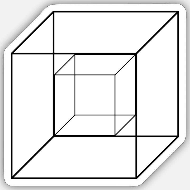 Abstract cube Sticker size S (10 x 10 cm)