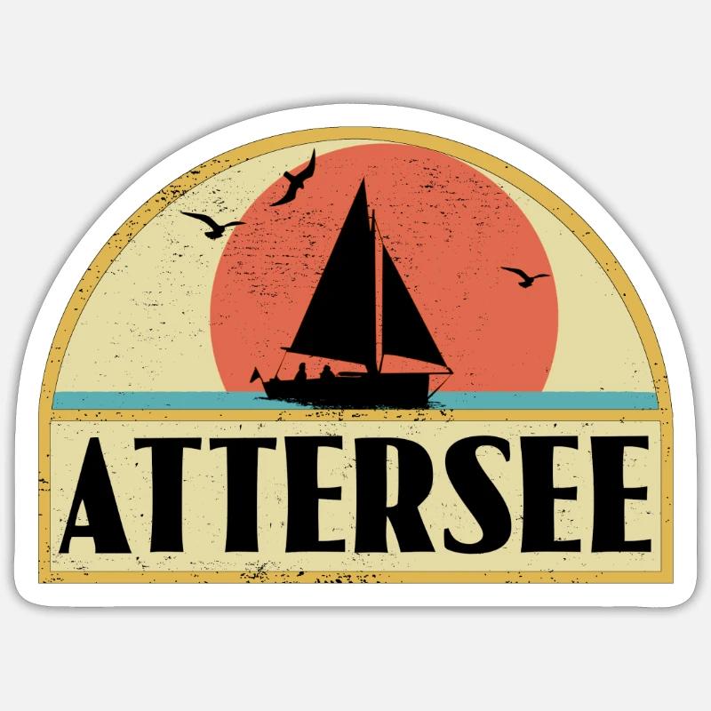 Attersee - Sticker Größe S (10 x 10 cm) - Mattweiß