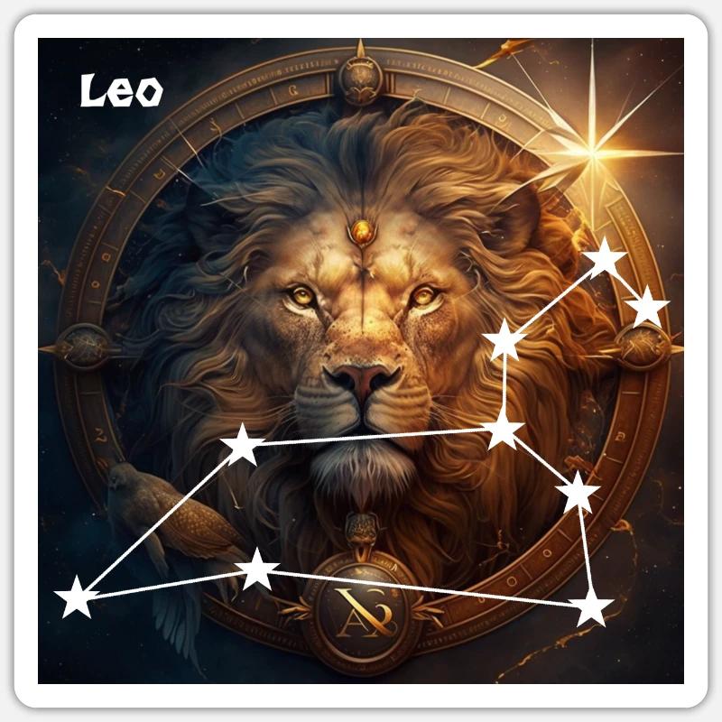 Sternzeichen Löwe - Sticker Größe S (10 x 10 cm) - Mattweiß