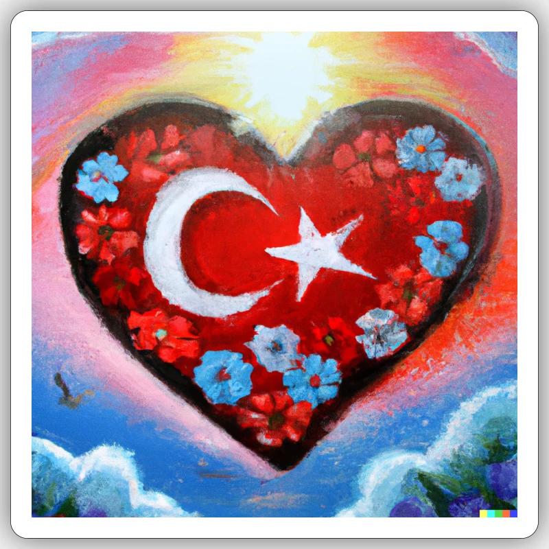 Turkish Heart Sticker size S (10 x 10 cm)