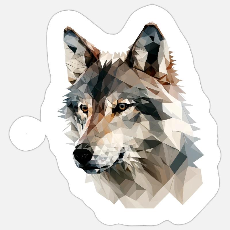 Expressive Polygon Wolf – Wildlife Sticker size S (10 x 10 cm)
