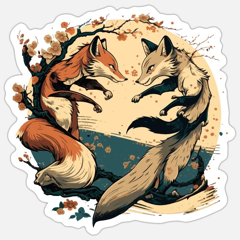 FOX 7 - Sticker Größe S (10 x 10 cm) - Mattweiß