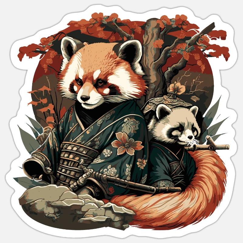Roter Panda 9 - Sticker Größe S (10 x 10 cm) - Mattweiß