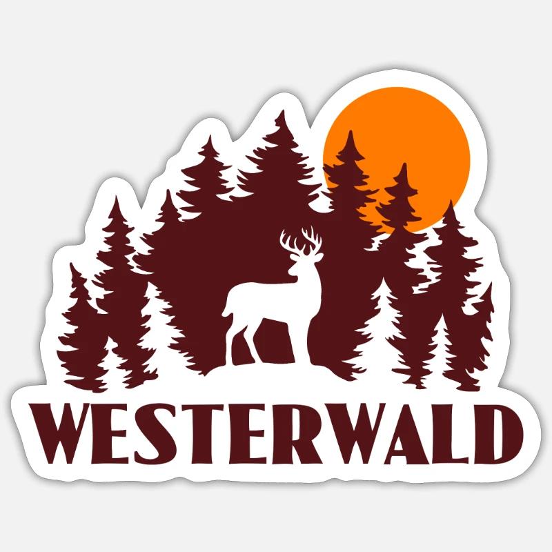 Westerwald - Sticker Größe S (10 x 10 cm) - Mattweiß