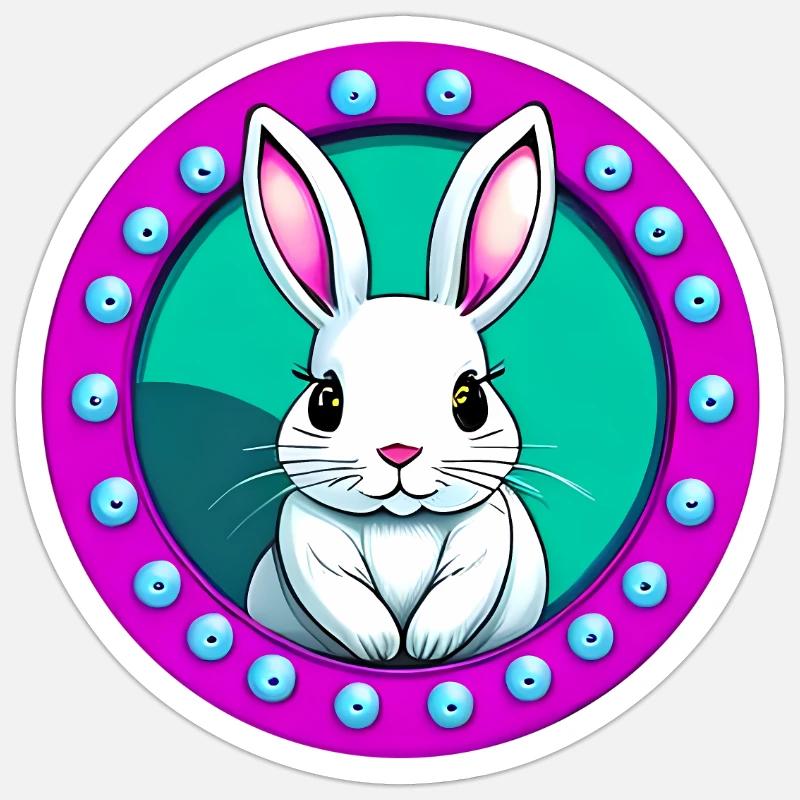 Cute Easter Bunny - Sticker size S (10 x 10 cm) - white matte