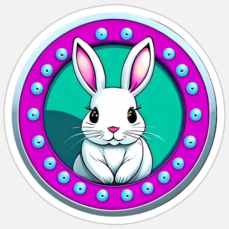 Easter Bunny pink white Sticker size S (10 x 10 cm)