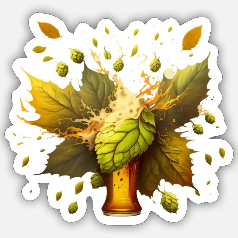 Hops Craft Beer Explosion - Sticker size S (10 x 10 cm) - white matte