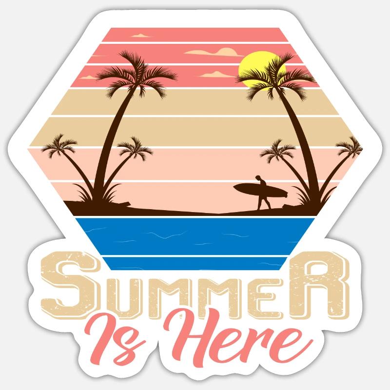 Summer is here - Sticker size S (10 x 10 cm) - white matte