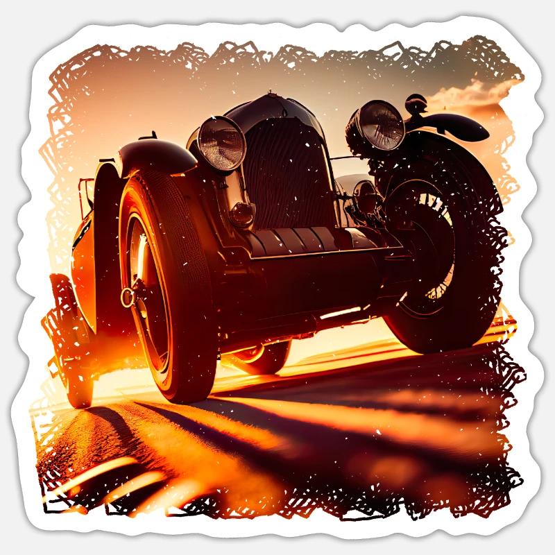 Oldtimer-Rennen sind ein aufregendes Erlebnis Sticker Größe S (10 x 10 cm)