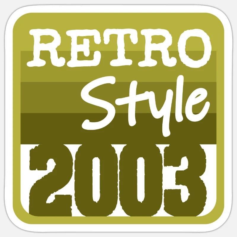 Style Rétro 2003 - Sticker taille S (10 x 10 cm) - blanc mat