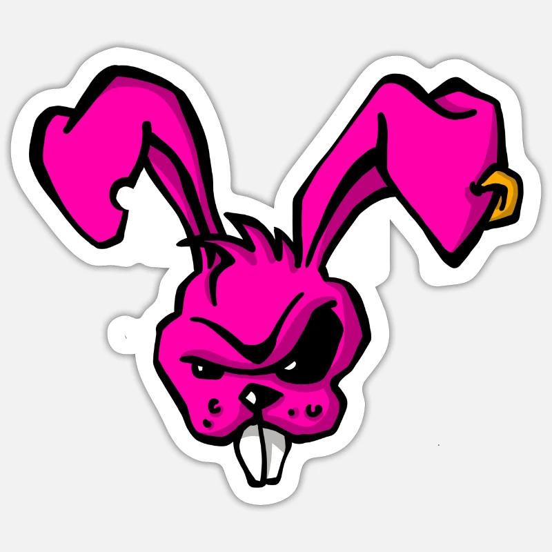 Bad Rabbit - Sticker taille S (10 x 10 cm) - blanc mat