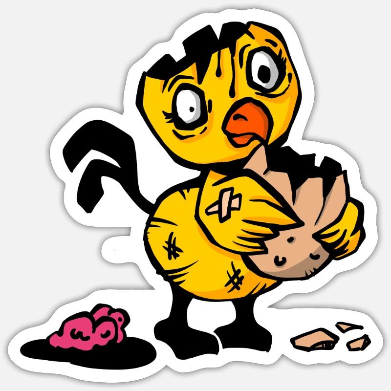 Broken chick Sticker size S (10 x 10 cm)
