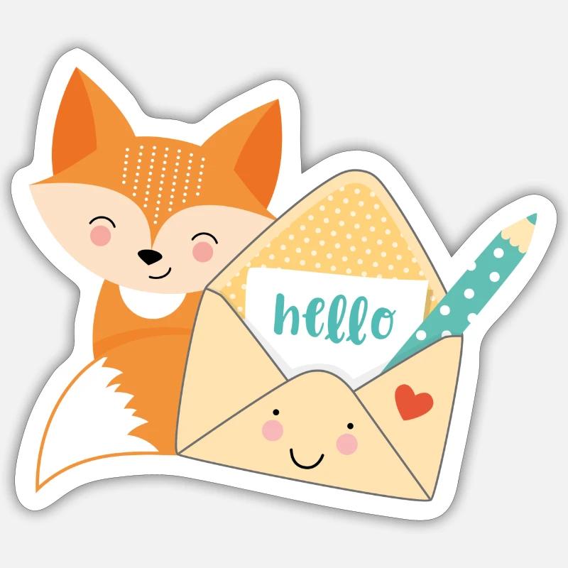 Fuchs-Post - Sticker taille S (10 x 10 cm) - blanc mat