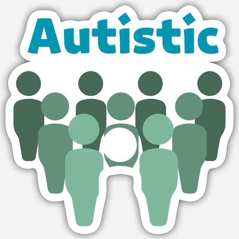 Autistic - Sticker taille S (10 x 10 cm) - blanc mat