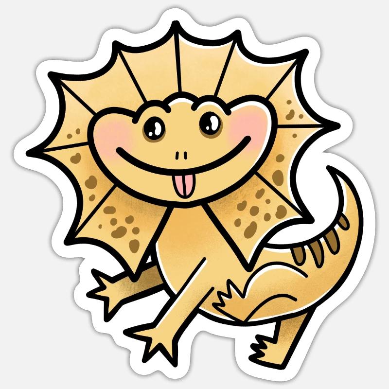 Frilly Necked Lizard Sticker size S (10 x 10 cm)