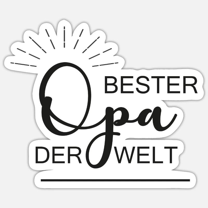 Bester Opa, bester Großvater - Sticker Größe S (10 x 10 cm) - Mattweiß