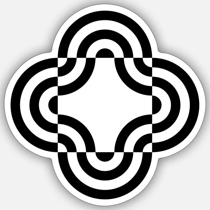 Optical illusion - Sticker size S (10 x 10 cm) - white matte