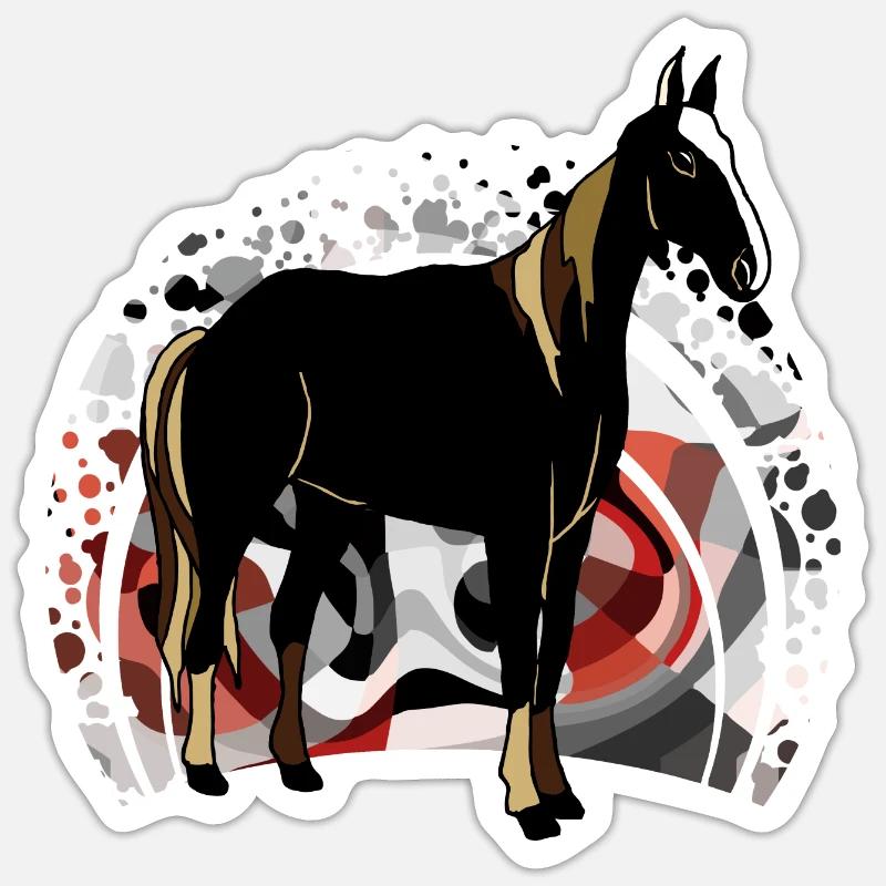 Cheval - Sticker taille S (10 x 10 cm) - blanc mat