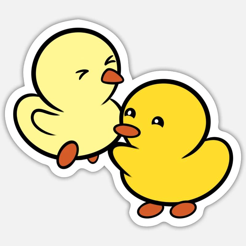 Duckie and Duck: Jumpy Sticker size S (10 x 10 cm)