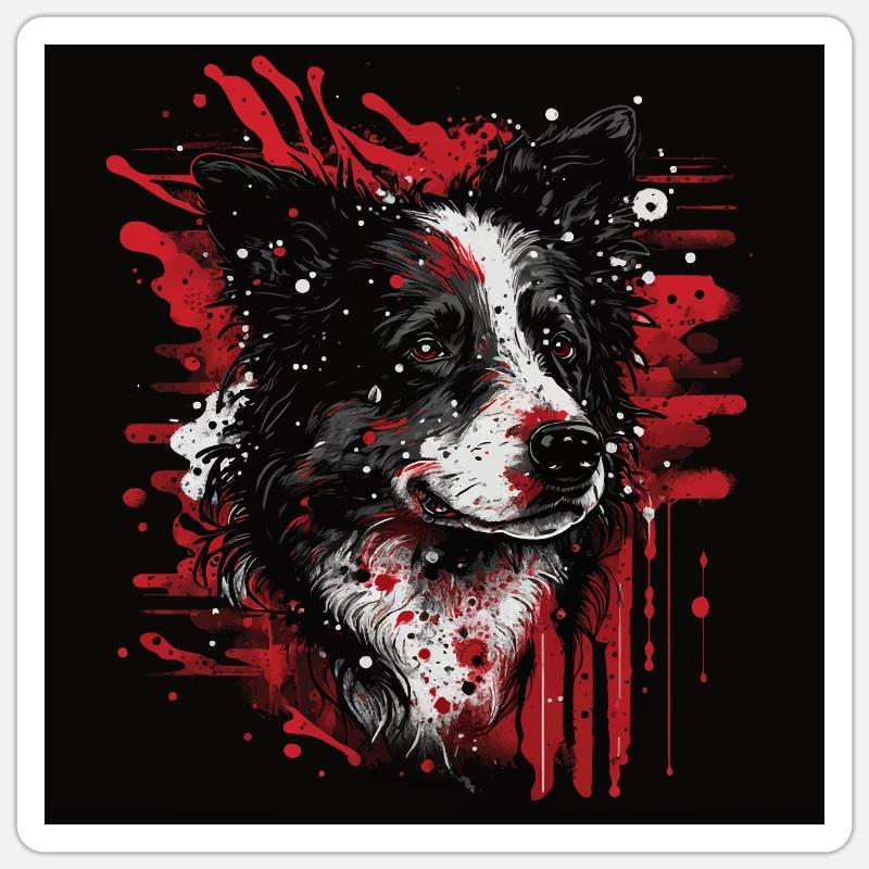 Border Collie - Sticker taille S (10 x 10 cm) - blanc mat