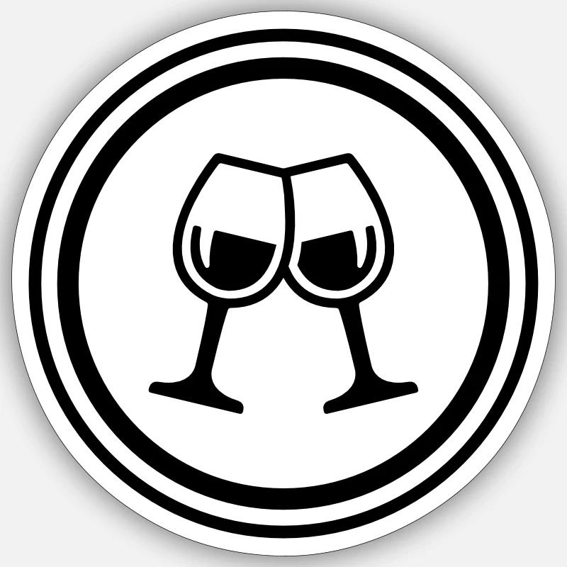 Verres à vin - Sticker taille S (10 x 10 cm) - blanc mat