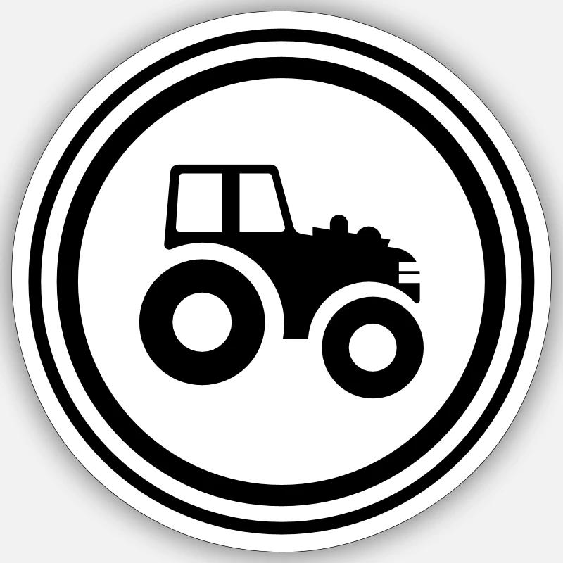 Traktor Symbol - Sticker Größe S (10 x 10 cm) - Mattweiß