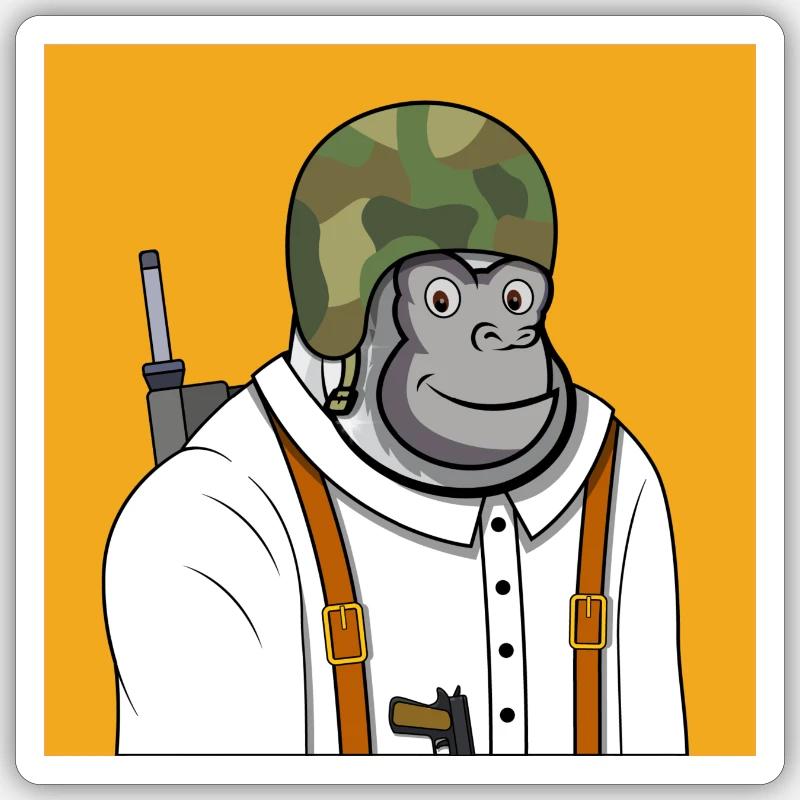 Singe Sticker taille S (10 x 10 cm)