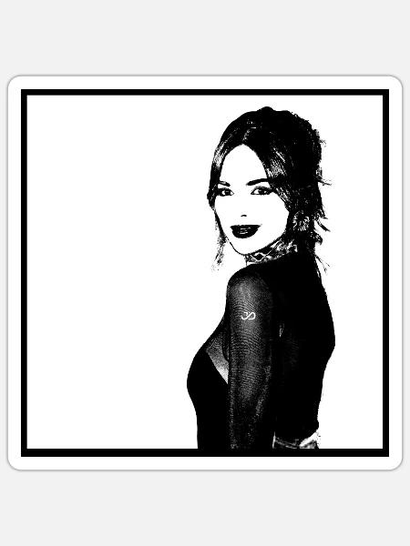 Porträt einer Frau 41 - Sticker Größe S (10 x 10 cm) - Mattweiß