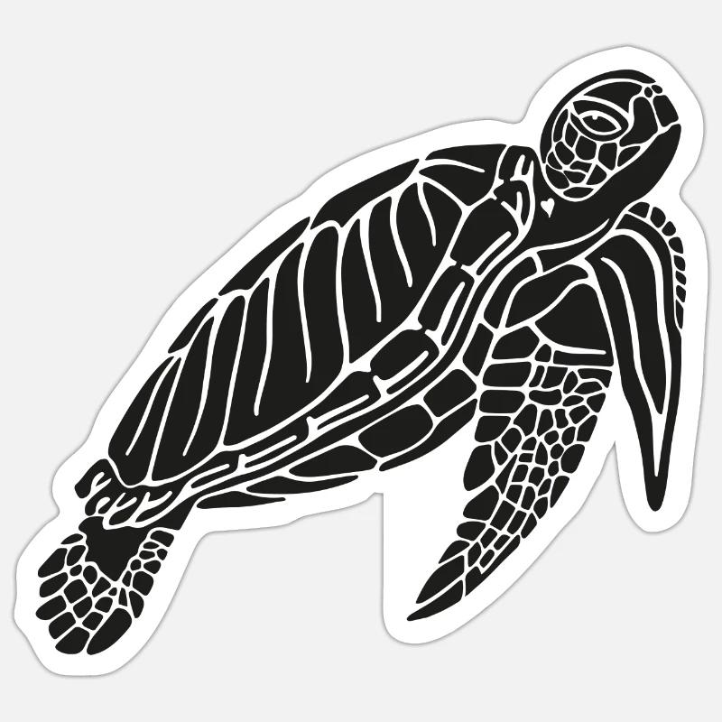 Turtle - Sticker size S (10 x 10 cm) - white matte
