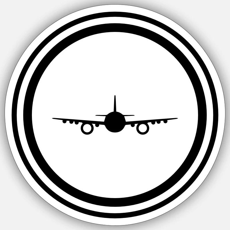 Flugzeug Symbol - Sticker Größe S (10 x 10 cm) - Mattweiß