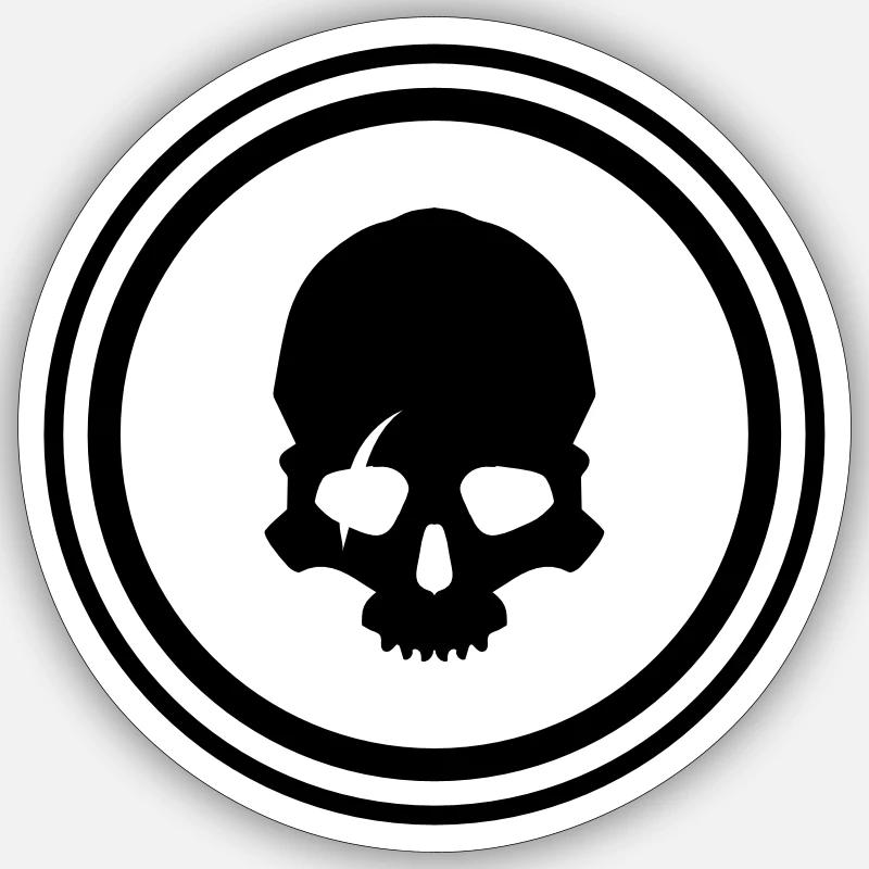 Crâne de squelette - Sticker taille S (10 x 10 cm) - blanc mat
