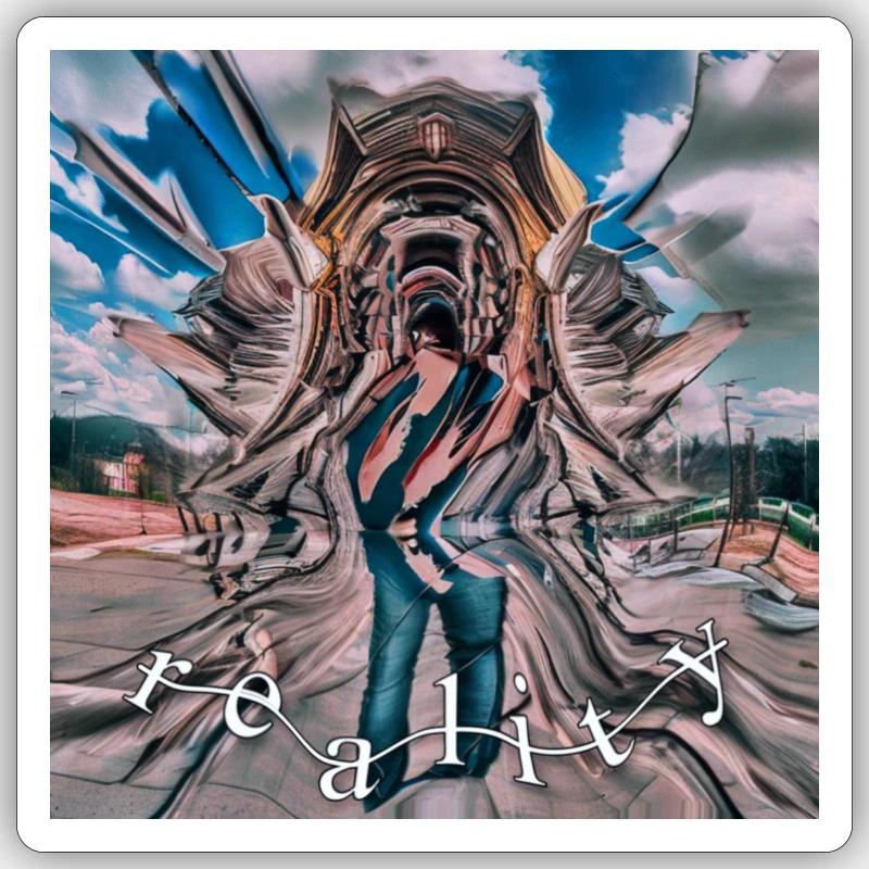 "distorted reality" / blurry design - Sticker Größe S (10 x 10 cm) - Mattweiß