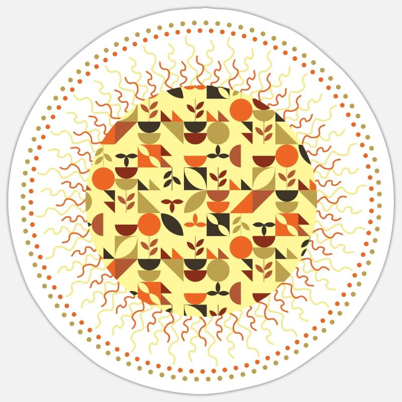 Soleils - Mandala modularis - Sticker taille S (10 x 10 cm) - blanc mat
