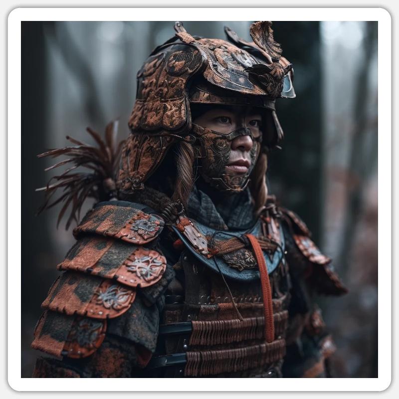 Samouraï dans un Yoroi incroyable - Samurai Warrior Sticker taille S (10 x 10 cm)
