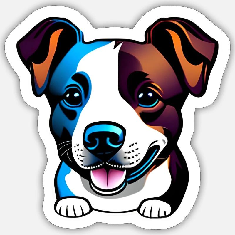 chien mignon Sticker taille S (10 x 10 cm)