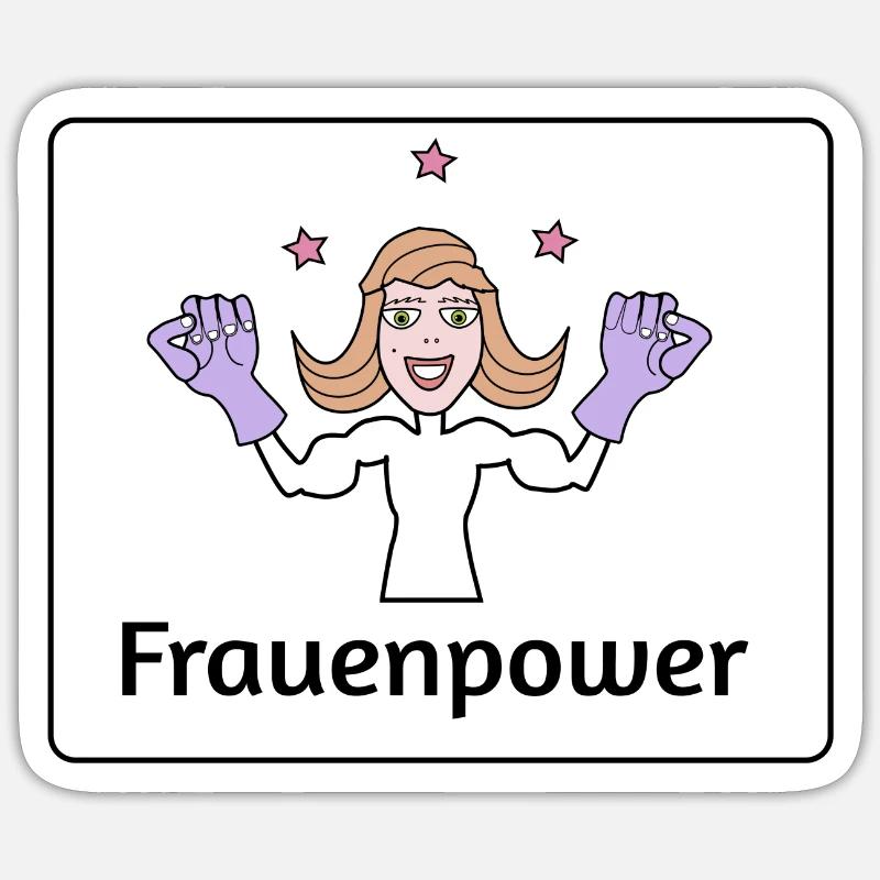 Frauenpower - Sticker Größe S (10 x 10 cm) - Mattweiß